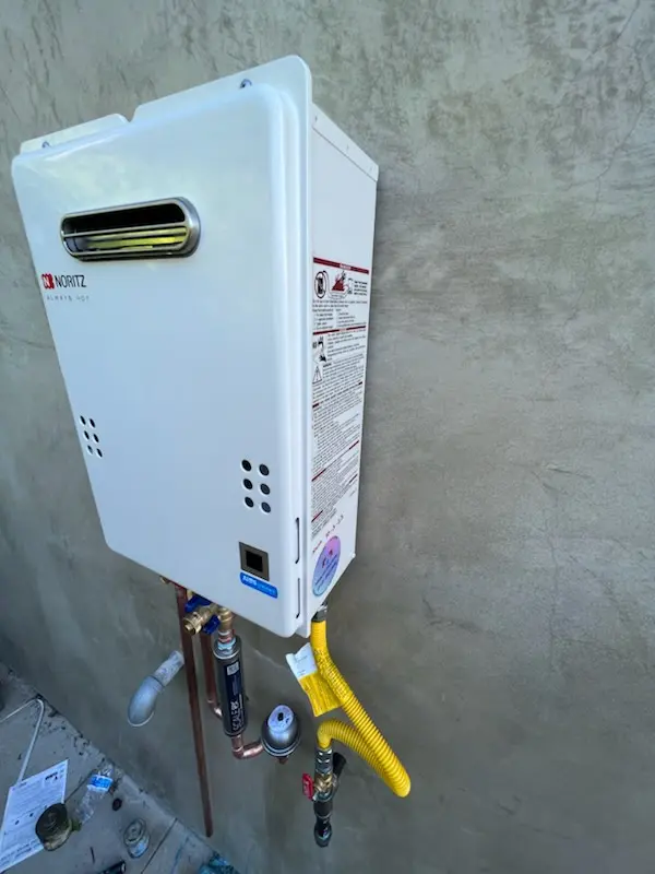 Tankless water heater installation for Williams homes